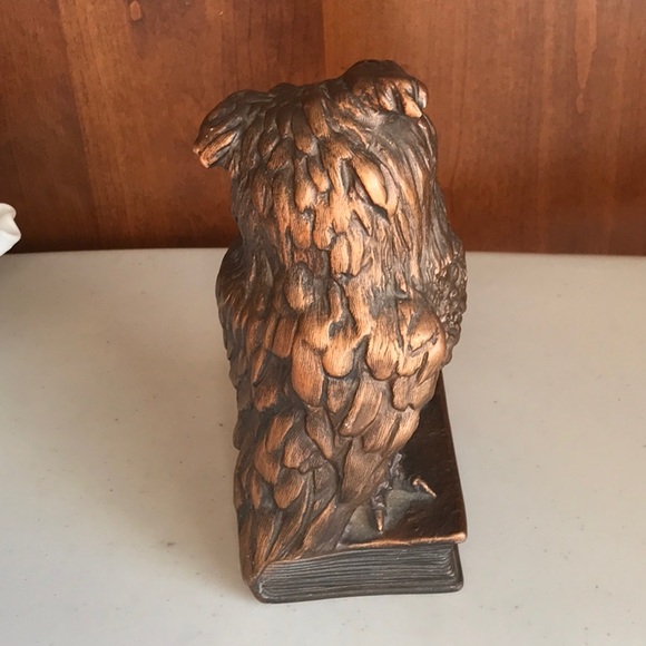 1963 Heavy Owl Composite Bookend Glass Like Eyes Universal Statuary Chicago - Picture 2 of 10